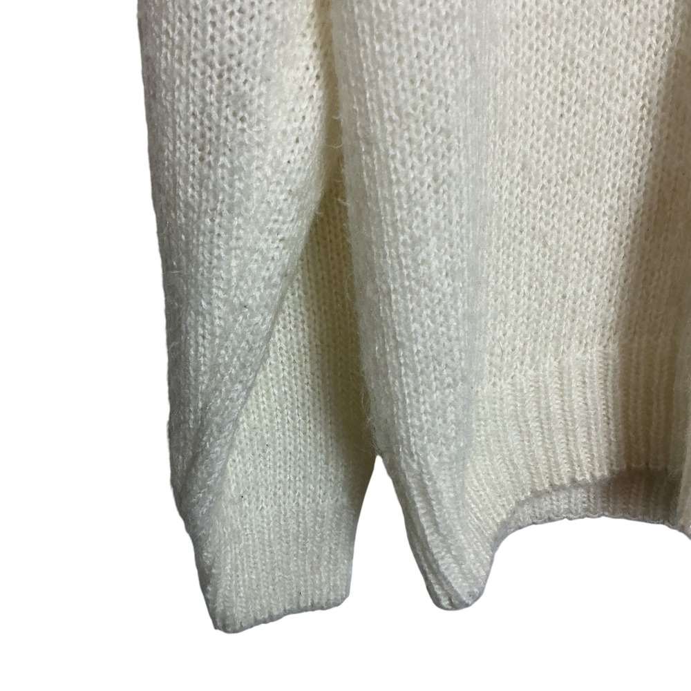 Maggie Lawrence Vintage Cream Sweater Pearl Rhinestone Applique Medium Grandma - Picture 5 of 7
